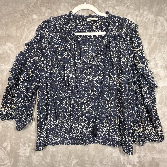 Ulla Johnson Women's Size 6 Tunic Print Cotton Crepe Blouse - Picture 1 of 5
